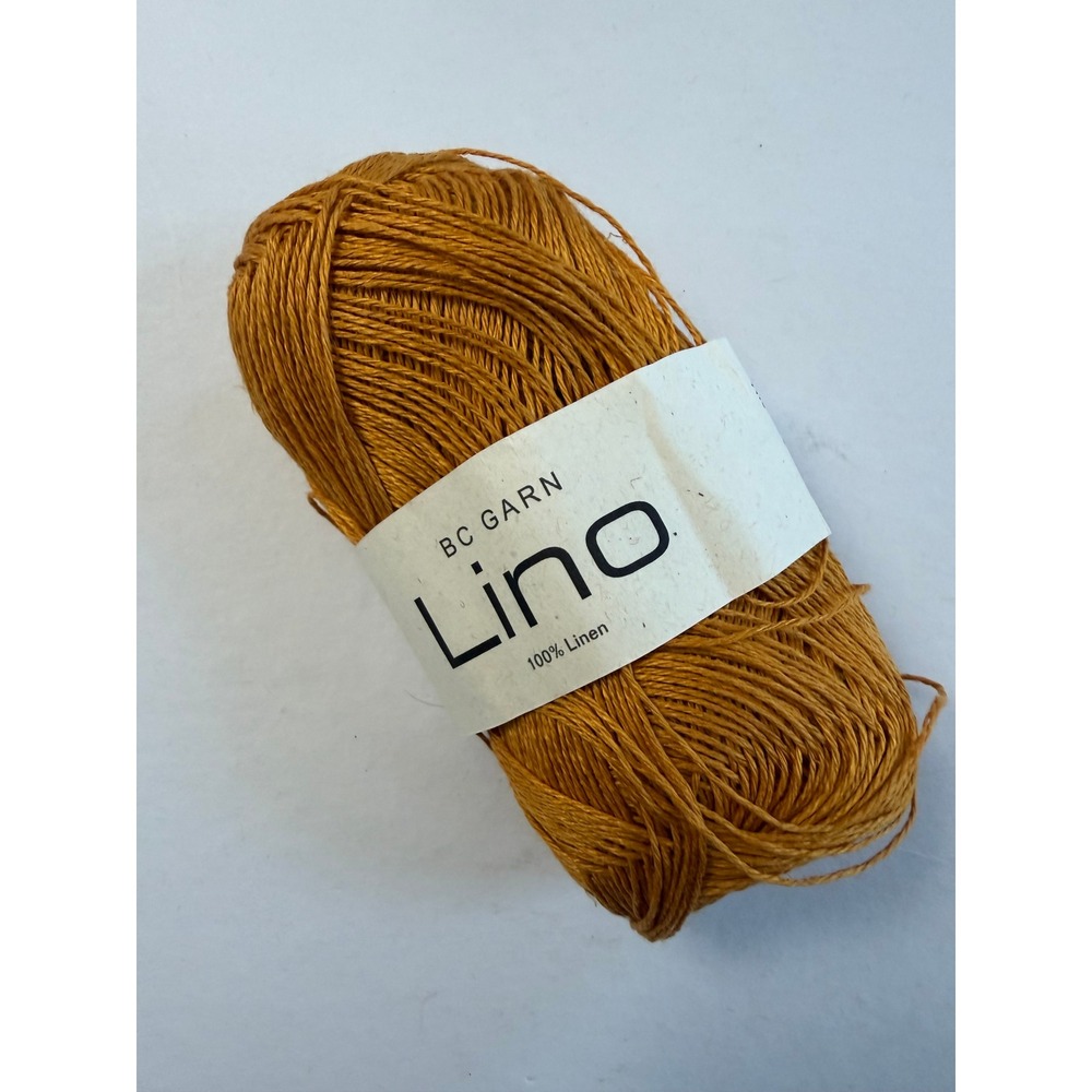 BC Garn Lino Yarn 100g Gold 2 Skeins 100% Linen Knitting Crochet